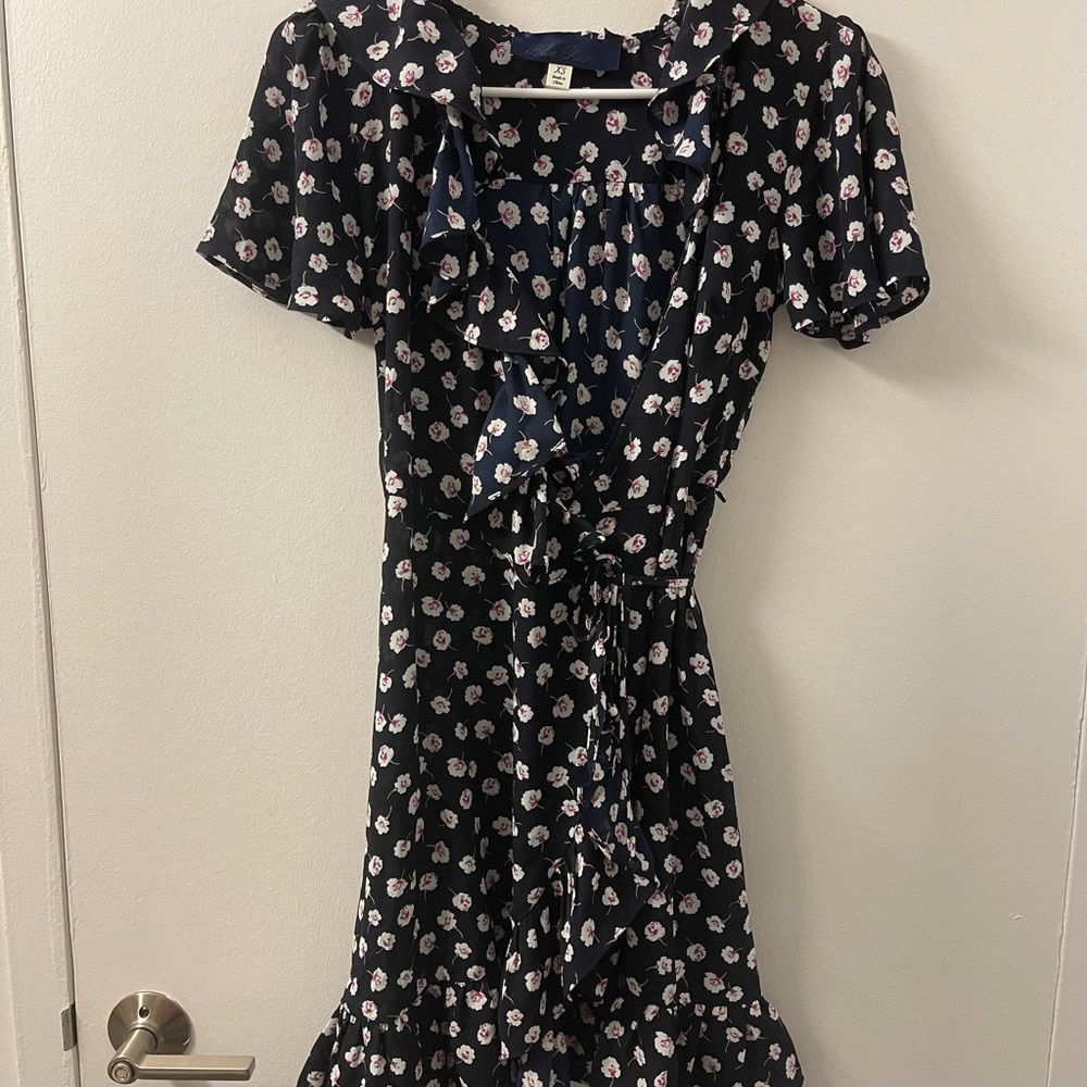 Navy dress with white flowers